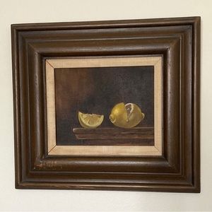 1973 Vintage| Original signed realism lemons oil painting